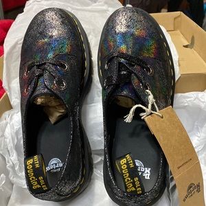 HOLLY STYLE GUNMETAL DOC MARTIN SHOES NEW WITH TAGS AND BOX